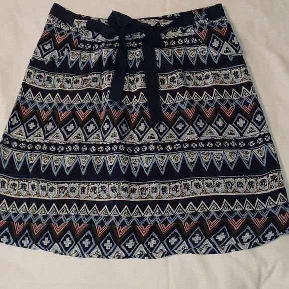 NWT Emmelee Tribal Print Skirt Ribbon Belt Small - Picture 1 of 5